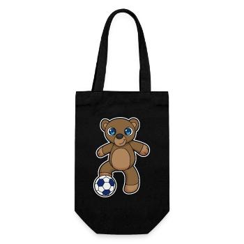 Bear Soccer Player Soccer - Gift Bag for Bottles - black - Front