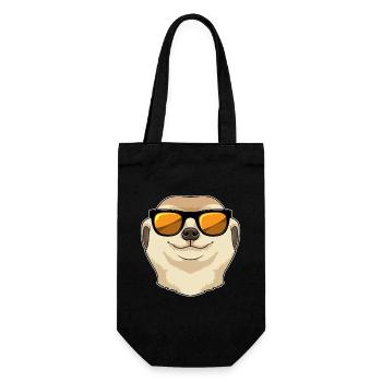 Erdmännchen Sonnenbrille - Geschenkbeutel für Flaschen - Schwarz - Vorne