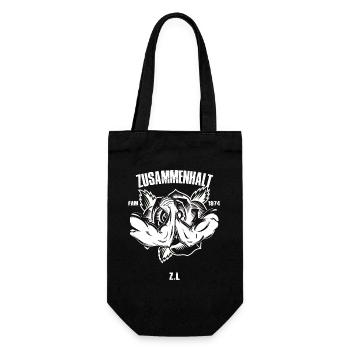 zusammenhalt rose 1974 FAM weiss - Geschenkbeutel für Flaschen - Schwarz - Vorne