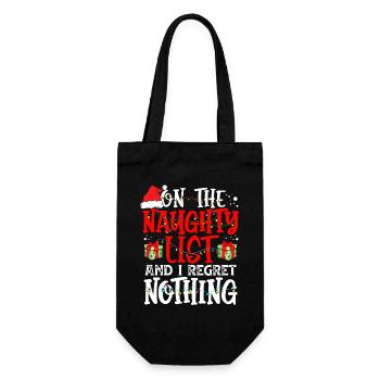 The Naughty List And I Regret Nothing Funny Xmas - Gift Bag for Bottles - black - Front