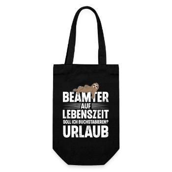 Beamter Auf Lebenszeit - Geschenkbeutel für Flaschen - Schwarz - Vorne