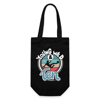 Football 10 years children's birthday party - Gift Bag for Bottles - black - Front
