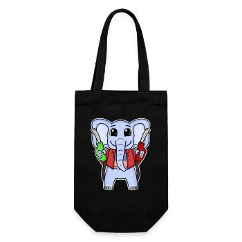 Station d’essence d’éléphants de gardien de char - Sac à bouteille - noir - Devant