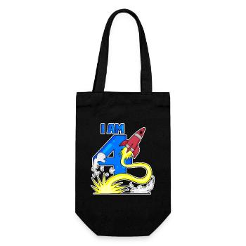 4 anniversaire garçon - 4 ans - J’ai 4 ans - Sac à bouteille - noir - Devant