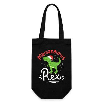 Weihnachten Mama Saurus - Geschenkbeutel für Flaschen - Schwarz - Vorne