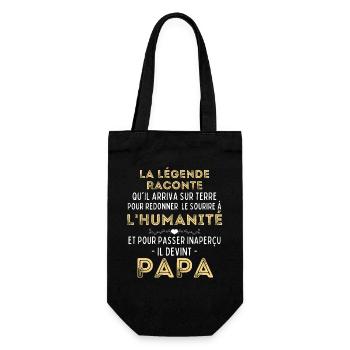 La Légende Raconte - Humour Papa - Cadeau Papa - Sac à bouteille - noir - Devant