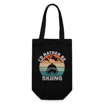 Ich würde lieber Retro Sunset Ski fahren - Geschenkbeutel für Flaschen - Schwarz - Vorne