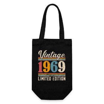 1969 Vintage Year of construction Birthday Vintage - Gift Bag for Bottles - black - Front