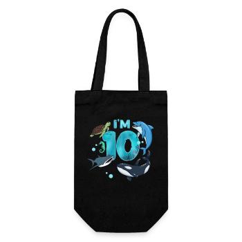 10. Geburtstag Unterwasserwelt - Geschenkbeutel für Flaschen - Schwarz - Vorne