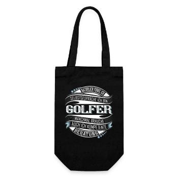 Golfer Golf - Geschenkbeutel für Flaschen - Schwarz - Vorne