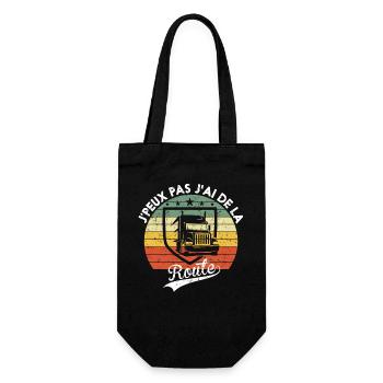 Routier Cadeau Humour j'peux pas j'ai de la route - Sac à bouteille - noir - Devant