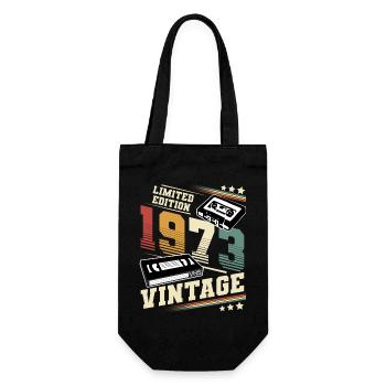 1973 Geburtsjahr Baujahr Geburtstag vintage - Geschenkbeutel für Flaschen - Schwarz - Vorne