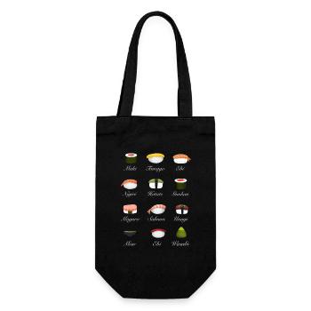 Sushi Kit Vue d’ensemble Menu Japon Manga Food - Sac à bouteille - noir - Devant