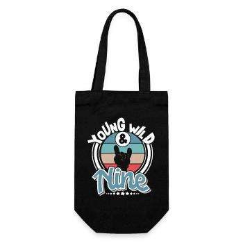 9 years 9th birthday - Gift Bag for Bottles - black - Front