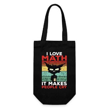 I Love Math It Makes People Cry Math Gift - Gift Bag for Bottles - black - Front