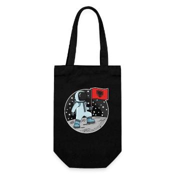 Astronaute avec drapeau Albanie - Sac à bouteille - noir - Devant