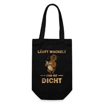 Männertag Vatertag Herrentag - Vater Bier das Tier - Geschenkbeutel für Flaschen - Schwarz - Vorne