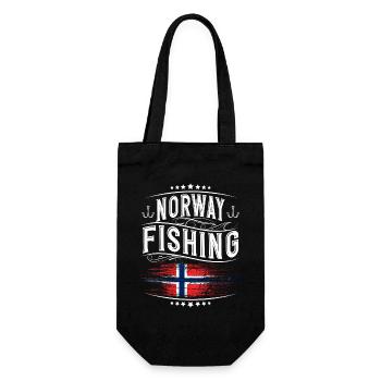 Norwegen Angeln Angler - Geschenkbeutel für Flaschen - Schwarz - Vorne