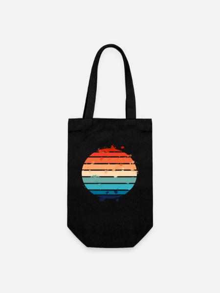 Splatter Retro Sunset - Geschenkbeutel für Flaschen - Schwarz