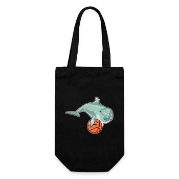 Delfin Basketballspieler Basketball - Geschenkbeutel für Flaschen - Schwarz - Vorne