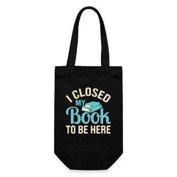 Ich habe mein Buch geschlossen, um hier zu sein, lustiger Leseliebhaber - Geschenkbeutel für Flaschen - Schwarz - Vorne