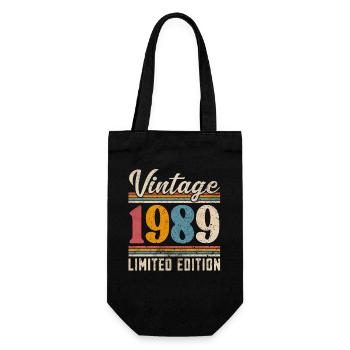1989 Vintage Year of construction Birthday Vintage - Gift Bag for Bottles - black - Front