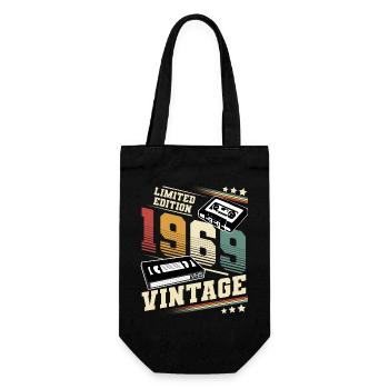 1969 Geburtsjahr Baujahr Geburtstag Vintage - Geschenkbeutel für Flaschen - Schwarz - Vorne