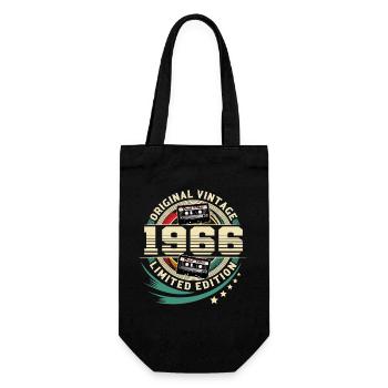 1966 Année de naissance Millésime Année de construction Anniversaire - Sac à bouteille - noir - Devant