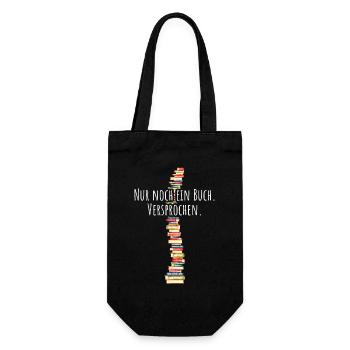 Nur Noch Ein Buch Versprochen Leseratte Bücherwurm - Geschenkbeutel für Flaschen - Schwarz - Vorne