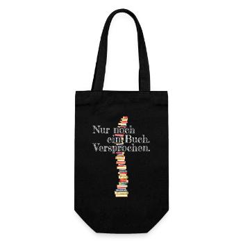 Nur Noch Ein Buch Versprochen Leseratte Bücherwurm - Geschenkbeutel für Flaschen - Schwarz - Vorne