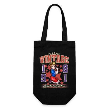 1981 Année de naissance Anniversaire Vintage Rockabilly - Sac à bouteille - noir - Devant