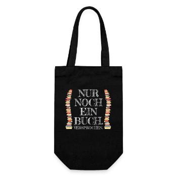 Nur Noch Ein Buch Versprochen Leseratte Bücherwurm - Geschenkbeutel für Flaschen - Schwarz - Vorne