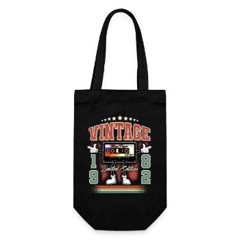 1982 Year of birth Vintage cassette - Gift Bag for Bottles - black - Front