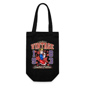 1983 Année de naissance Anniversaire Vintage Rockabilly - Sac à bouteille - noir - Devant
