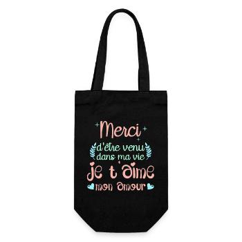 Merci d'être venu dans ma vie je t'aime mon amour - Sac à bouteille - noir - Devant