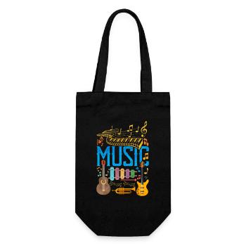 Colorful Music Instrument Collage | Musik Love - Geschenkbeutel für Flaschen - Schwarz - Vorne