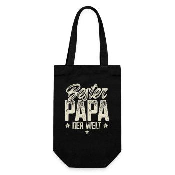 Bester Papa Der Welt Vatertag Vater - Geschenkbeutel für Flaschen - Schwarz - Vorne