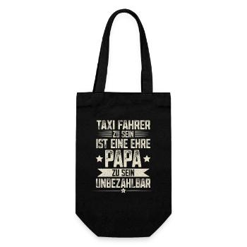 Papa Taxifahrer Vater Vatertag - Geschenkbeutel für Flaschen - Schwarz - Vorne