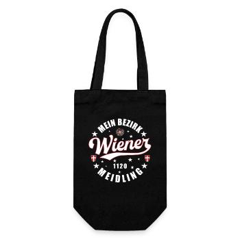Ein echter Wiener Mein Bezirk 1120 Meidling - Geschenkbeutel für Flaschen - Schwarz - Vorne