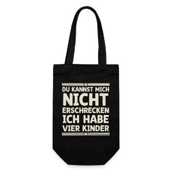 Du Kannst Mich Nicht Erschrecken Ich Habe Vier Kin - Geschenkbeutel für Flaschen - Schwarz - Vorne