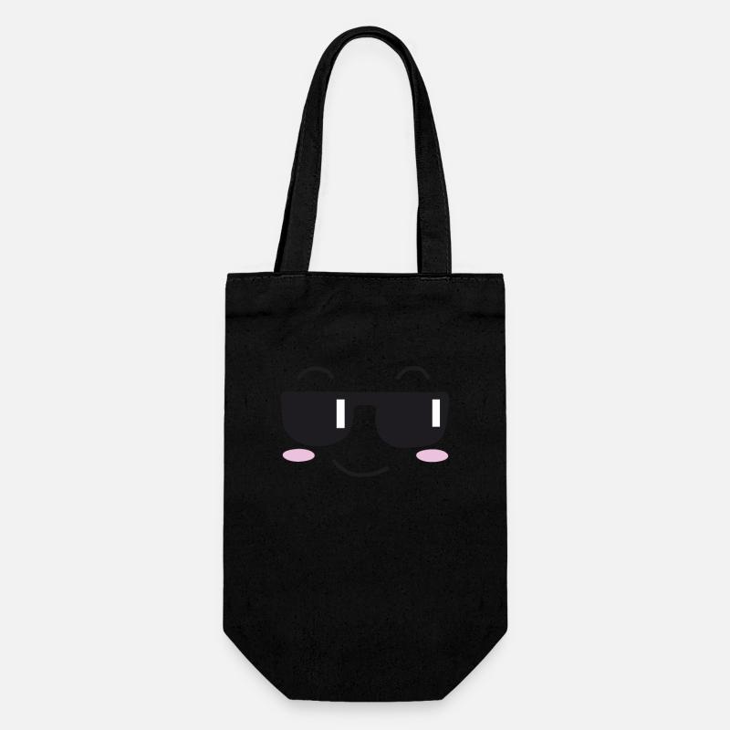 Sunglasses laugh face - Gift Bag for Bottles - black