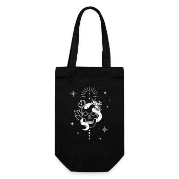 Trippy Occult Skeleton Snake - Gift Bag for Bottles - black - Front