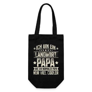 Papa Landwirt Vater Vatertag - Geschenkbeutel für Flaschen - Schwarz - Vorne