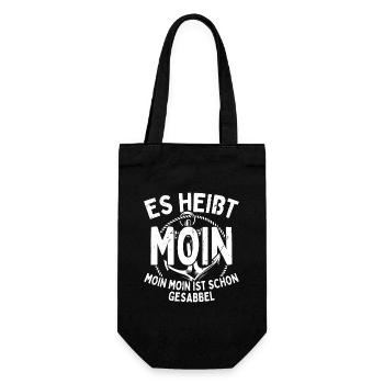 Moin Heißt Es Moin Moin Ist Schon Gesabbel Hamburg - Geschenkbeutel für Flaschen - Schwarz - Vorne