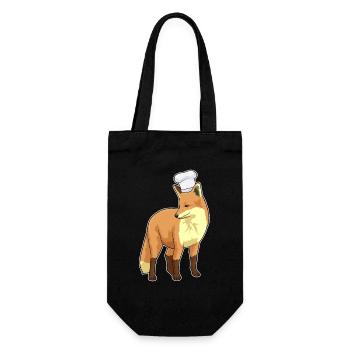 Fuchs Koch Kochmütze Kochen - Geschenkbeutel für Flaschen - Schwarz - Vorne