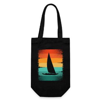 Segelboot - Geschenkbeutel für Flaschen - Schwarz - Vorne