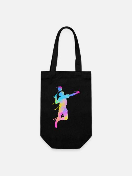 Badminton Fan Squash Trainer Verein Frauen - Geschenkbeutel für Flaschen - Schwarz