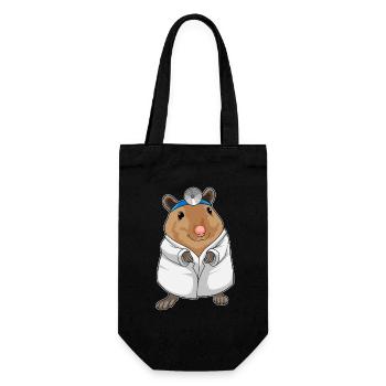 Ratte Arzt Arztkittel - Geschenkbeutel für Flaschen - Schwarz - Vorne