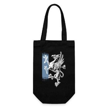 Rostock - stehender Greif - blau weiss - Geschenkbeutel für Flaschen - Schwarz - Vorne