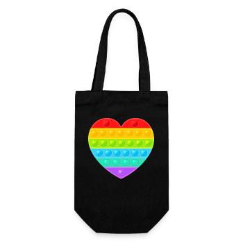 Pop It Popit Heart Colorful Rainbow - Gift Bag for Bottles - black - Front